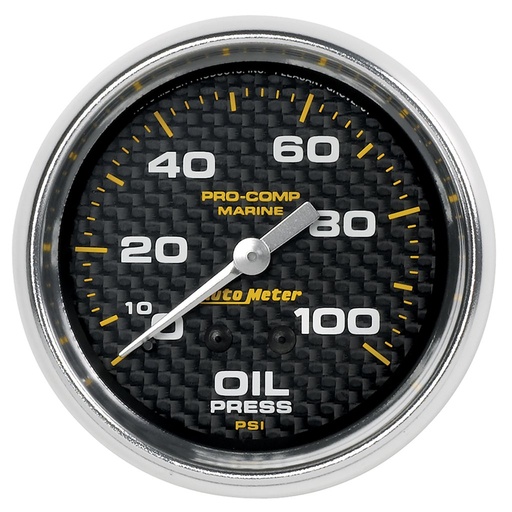 [ATM-200777-40] AutoMeter 2-5/8" OIL PRESSURE, 0-100 PSI, MECHANICAL, MARINE CARBON FIBER