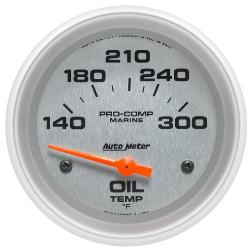 [ATM-200765-33] AutoMeter 2-5/8" OIL TEMPERATURE, 140-300 °F, AIR-CORE, MARINE SILVER
