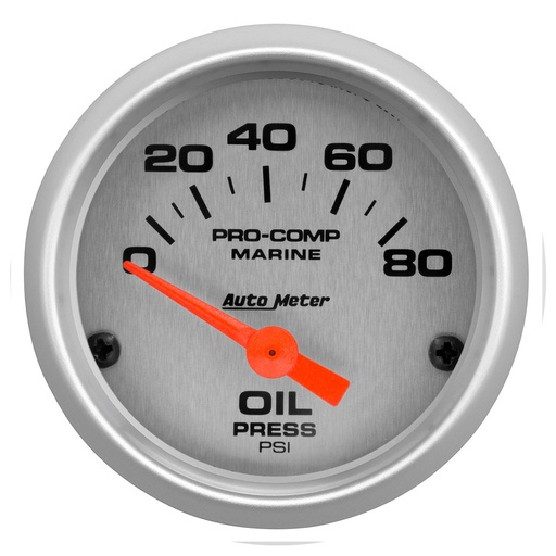 [ATM-200744-33] AutoMeter 2-1/16" OIL PRESSURE, 0-80 PSI, AIR-CORE, MARINE SILVER