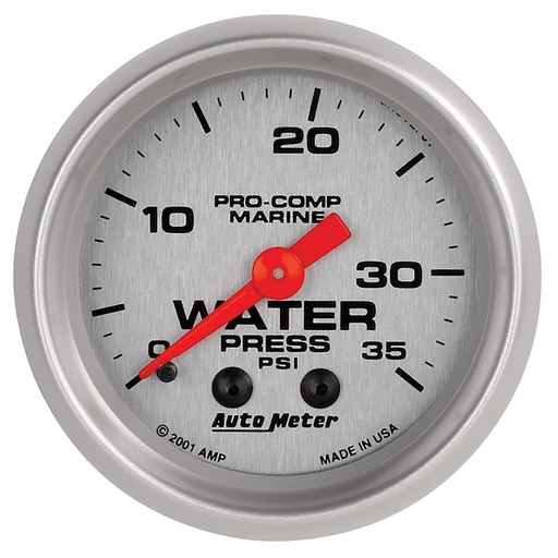 [ATM-200772-33] AutoMeter 2-1/16" WATER PRESSURE, 0-35 PSI, MECHANICAL, MARINE SILVER
