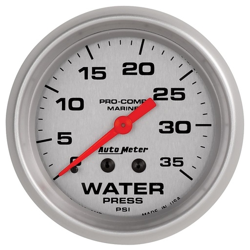 [ATM-200773-33] AutoMeter 2-5/8" WATER PRESSURE, 0-35 PSI, MECHANICAL, MARINE SILVER