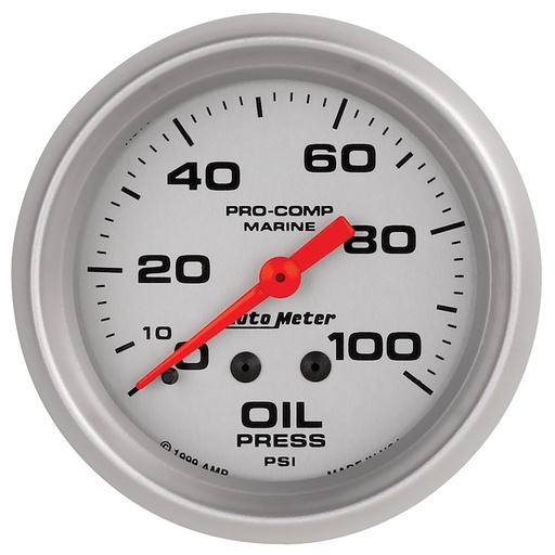 [ATM-200777-33] AutoMeter 2-5/8" OIL PRESSURE, 0-100 PSI, MECHANICAL, MARINE SILVER