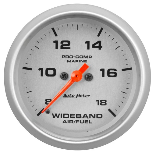 [ATM-200870-33] AutoMeter 2-5/8" WIDEBAND AIR/FUEL RATIO, ANALOG, 8:1-18:1 AFR, MARINE SILVER