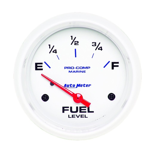 [ATM-200761] AutoMeter 2-5/8" FUEL LEVEL, 240-33 Ω, AIR-CORE, MARINE WHITE