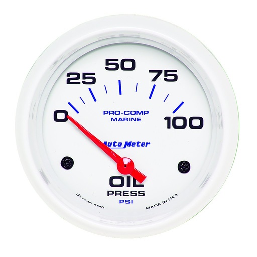 [ATM-200759] AutoMeter 2-5/8" OIL PRESSURE, 0-100 PSI, AIR-CORE, AIR-CORE, MARINE WHITE