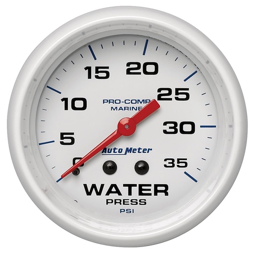 [ATM-200773] AutoMeter 2-5/8" WATER PRESSURE, 0-35 PSI, MECHANICAL, MARINE WHITE