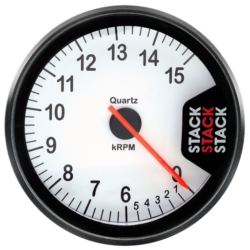 [ATM-ST200-0615W] AutoMeter TACHOMETER, CLUBMAN, 80MM, WHITE, 0-6-15K RPM