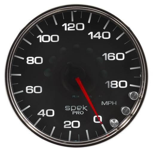 [ATM-P23031] AutoMeter 5" SPEEDOMETER, 0-180 MPH, ELECTRIC, SPEK-PRO, BLACK DIAL, CHROME BEZEL, CLEAR LENS