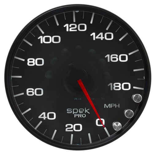 [ATM-P23032] AutoMeter 5" SPEEDOMETER, 0-180 MPH, ELECTRIC, SPEK-PRO, BLACK DIAL, BLACK BEZEL, CLEAR LENS