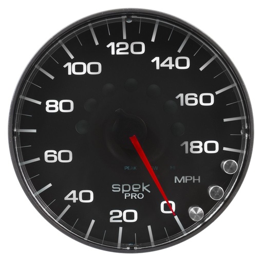 [ATM-P230328] AutoMeter 5" SPEEDOMETER, 0-180 MPH, ELECTRIC, SPEK-PRO, BLACK DIAL, BLACK BEZEL, FLAT ANTIGLARE LENS