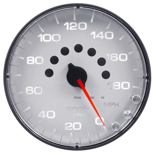 [ATM-P230128] AutoMeter 5" SPEEDOMETER, 0-180 MPH, ELECTRIC, SPEK-PRO, WHITE DIAL, BLACK BEZEL, FLAT ANTIGLARE LENS