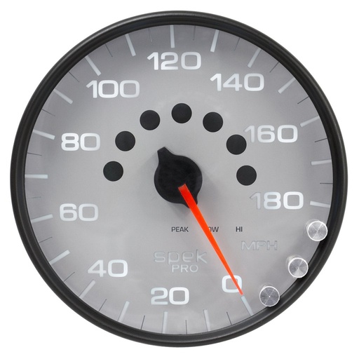 [ATM-P23022] AutoMeter 5" SPEEDOMETER, 0-180 MPH, ELECTRIC, SPEK-PRO, SILVER DIAL, BLACK BEZEL, CLEAR LENS