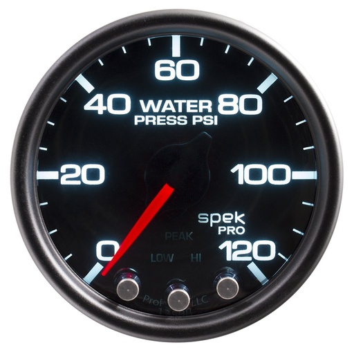 [ATM-P34552] AutoMeter 2-1/16" WATER PRESSURE, 0-120 PSI, STEPPER MOTOR, SPEK-PRO, BLACK DIAL, BLACK BEZEL, SMOKED LENS