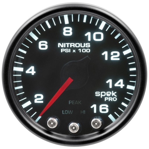 [ATM-P32052] AutoMeter 2-1/16" NITROUS PRESSURE, 0-1600 PSI, STEPPER MOTOR, SPEK-PRO, BLACK DIAL, BLACK BEZEL, SMOKED LENS