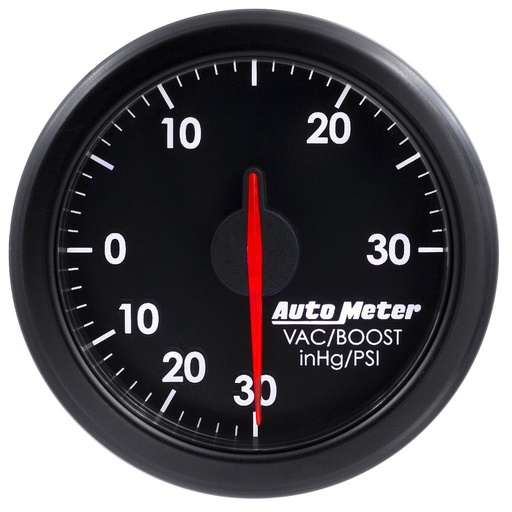 [ATM-9159-T] AutoMeter 2-1/16" BOOST/VAC, 30 IN HG/30 PSI, AIR-CORE, AIRDRIVE, BLACK