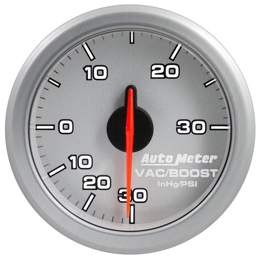 [ATM-9159-UL] AutoMeter 2-1/16" BOOST/VAC, 30 IN HG/30 PSI, AIR-CORE, AIRDRIVE, SILVER