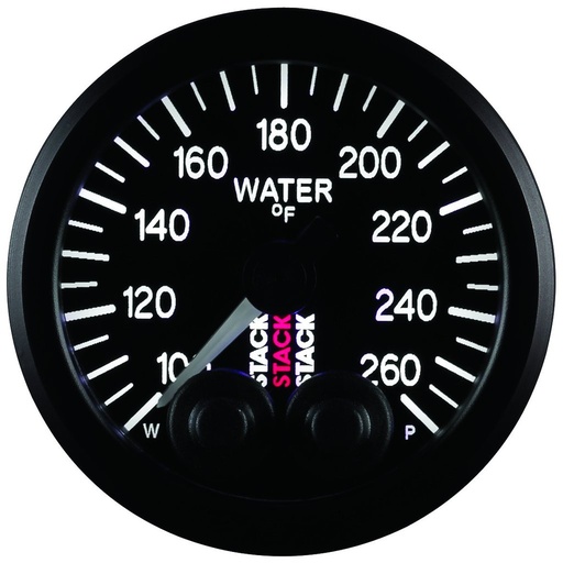 [ATM-ST3508] AutoMeter WATER TEMP, PRO-CONTROL, 52MM, BLK, 100-260 °F, STEPPER MOTOR, 1/8" NPTF MALE
