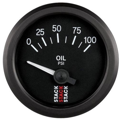 [ATM-ST3202] AutoMeter OIL PRESS, ELECTRIC, 52MM, BLK, 0-100 PSI, AIR-CORE, 1/8" NPTF