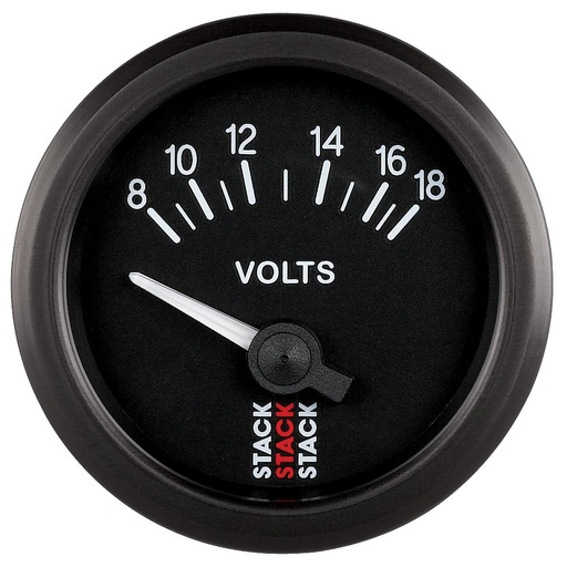 [ATM-ST3216] AutoMeter BATTERY VOLTAGE, ELECTRIC, 52MM, BLK, 8-18V