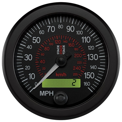 [ATM-ST3801] AutoMeter 88MM SPEEDOMETER, 0-160 MPH / 260 KM/H, STACK BLK