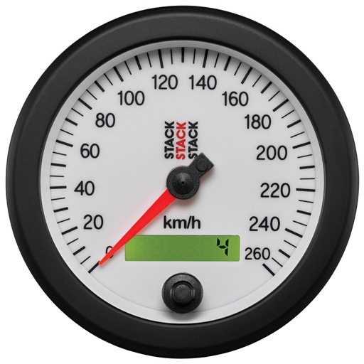 [ATM-ST3852] AutoMeter 88MM SPEEDOMETER, 0-260 KM/H, STACK WHT