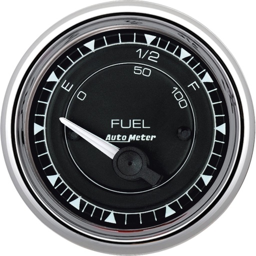 [ATM-9715] AutoMeter 2-1/16" FUEL LEVEL, 73 E 8-12F Ω, CHRONO CHROME