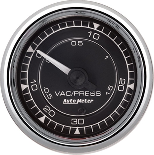 [ATM-9703] AutoMeter 2-1/16" BOOST/VACUUM, 30 IN HG/30 PSI, CHRONO CHROME