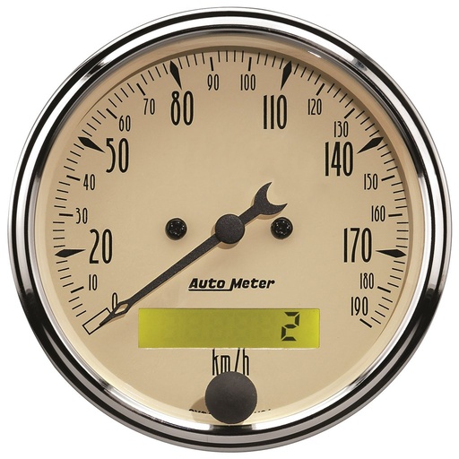 [ATM-1887-M] AutoMeter 3-1/8" SPEEDOMETER, 0-190 KM/H, ELECTRIC, ANTIQUE BEIGE