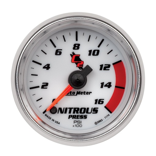[ATM-7174] AutoMeter 2-1/16" NITROUS PRESSURE, 0-1600 PSI, STEPPER MOTOR, C2