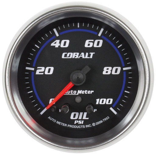 [ATM-7953] AutoMeter 2-5/8" OIL PRESSURE, W/ PEAK & WARN, 0-100 PSI, STEPPER MOTOR, COBALT