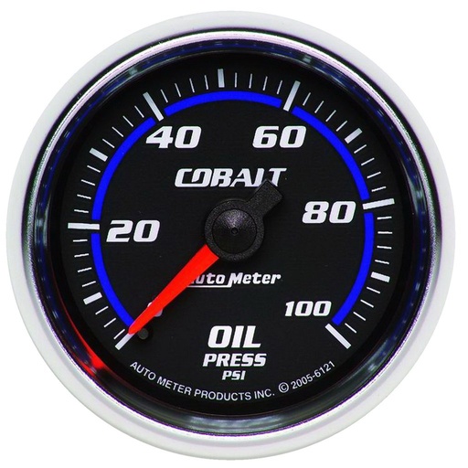 [ATM-6121] AutoMeter 2-1/16" OIL PRESSURE, 0-100 PSI, MECHANICAL, COBALT