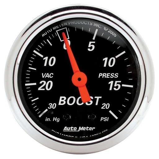 [ATM-1471] AutoMeter 2-1/16" BOOST/VACUUM, 30 IN HG/20 PSI, MECHANICAL, DESIGNER BLACK