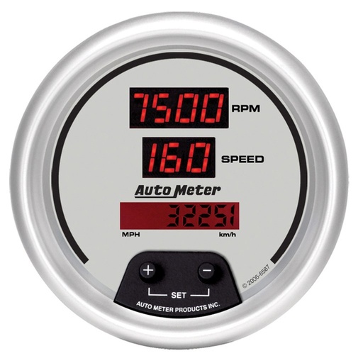 [ATM-6587] AutoMeter 3-3/8" tachometer/SPEEDOMETER COMBO, 8K RPM/260 MPH, ELECTRIC, ULTRA-LITE DIGITAL