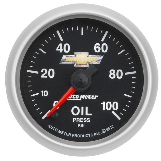 [ATM-880447] AutoMeter 2-1/16" OIL PRESS, 100 PSI, DIGITAL STEPPER MOTOR, CHEVY GOLD BOWTIE