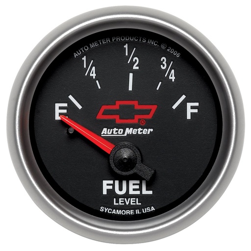 [ATM-3613-00406] AutoMeter 2-1/16" FUEL LEVEL, 0-90 Ω, AIR-CORE, BOWTIE, CHEVY RED BOWTIE