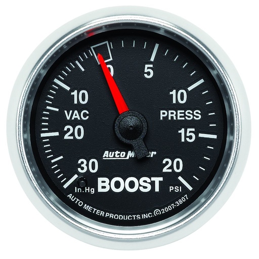 [ATM-3807] AutoMeter 2-1/16" BOOST/VACUUM, 30 IN HG/20 PSI, MECHANICAL, GS