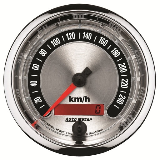[ATM-1288-M] AutoMeter 3-3/8" SPEEDOMETER, 0-260 KM/H, AMERICAN MUSCLE