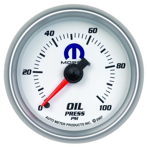 [ATM-880028] AutoMeter 2-1/16" OIL PRESSURE, 0-100 PSI, MECHANICAL, WHITE, MOPAR