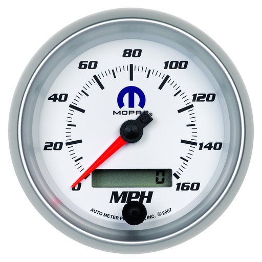 [ATM-880036] AutoMeter 3-3/8"" SPEEDOMETER, 0-160 MPH, ELECTRIC, WHITE, MOPAR