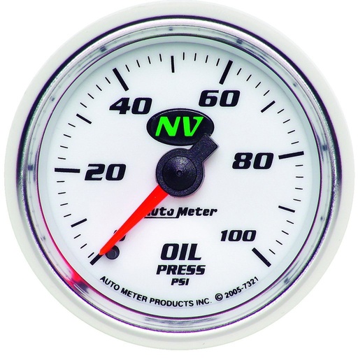 [ATM-7321] AutoMeter 2-1/16" OIL PRESSURE, 0-100 PSI, MECHANICAL, NV