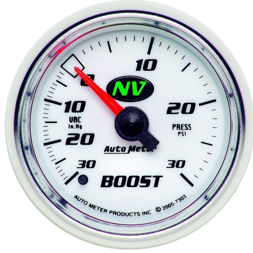 [ATM-7303] AutoMeter 2-1/16" BOOST/VACUUM, 30 IN HG/30 PSI, MECHANICAL, NV