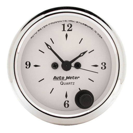 [ATM-1686] AutoMeter 2-1/16" CLOCK, 12 HOUR, OLD-TYME WHITE