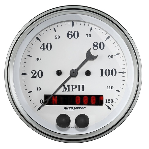 [ATM-1649] AutoMeter 3-3/8" GPS SPEEDOMETER, 0-120 MPH, OLD-TYME WHITE