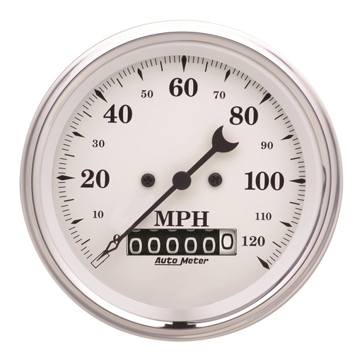 [ATM-1679] AutoMeter 3-3/8" SPEEDOMETER, 0-120 MPH, ELECTRIC, OLD-TYME WHITE