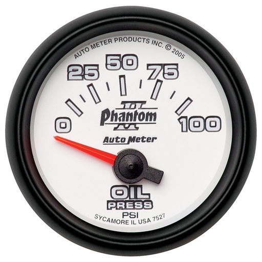 [ATM-7527] AutoMeter 2-1/16" OIL PRESSURE, 0-100 PSI, AIR-CORE, PHANTOM II