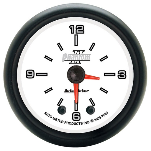 [ATM-7585] AutoMeter 2-1/16" CLOCK, 12 HOUR, PHANTOM II