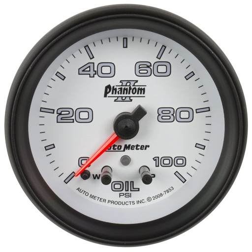 [ATM-7853] AutoMeter 2-5/8" OIL PRESSURE, W/ PEAK & WARN, 0-100 PSI, STEPPER MOTOR, PHANTOM II