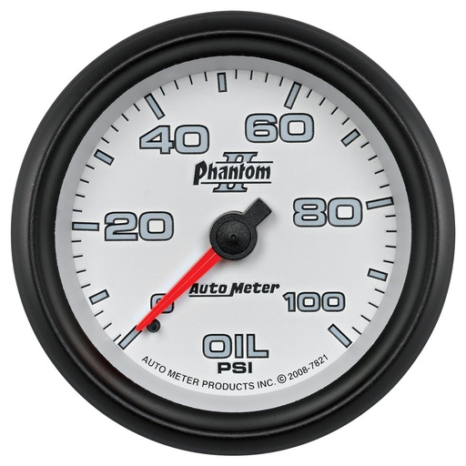 [ATM-7821] AutoMeter 2-5/8" OIL PRESSURE, 0-100 PSI, MECHANICAL, PHANTOM II