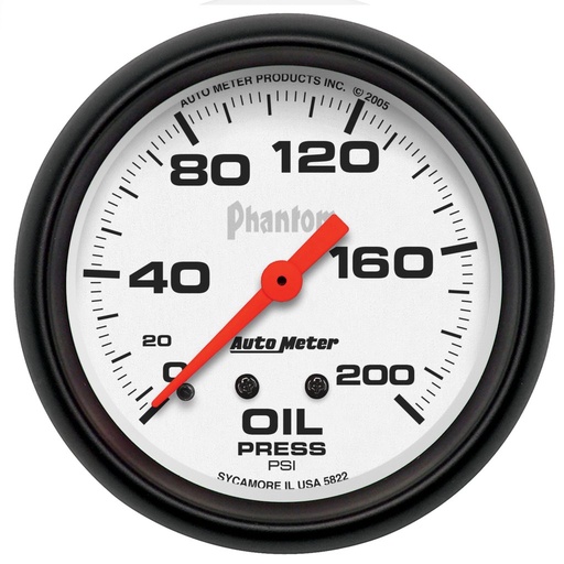 [ATM-5822] AutoMeter 2-5/8" OIL PRESSURE, 0-200 PSI, MECHANICAL, PHANTOM