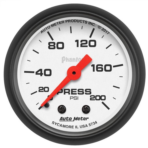[ATM-5734] AutoMeter 2-1/16" PRESSURE, 0-200 PSI, MECHANICAL, PHANTOM